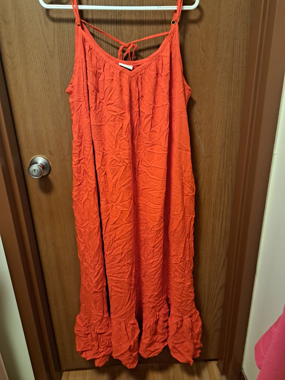 Ava & Viv Orange Maxi Dress with Ruffle Hem